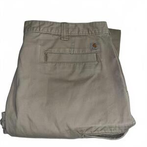 Carhartt Khaki Relaxed Fit Mens W42 x L30 Casual Work Pants RN:14806 100% Cotton
